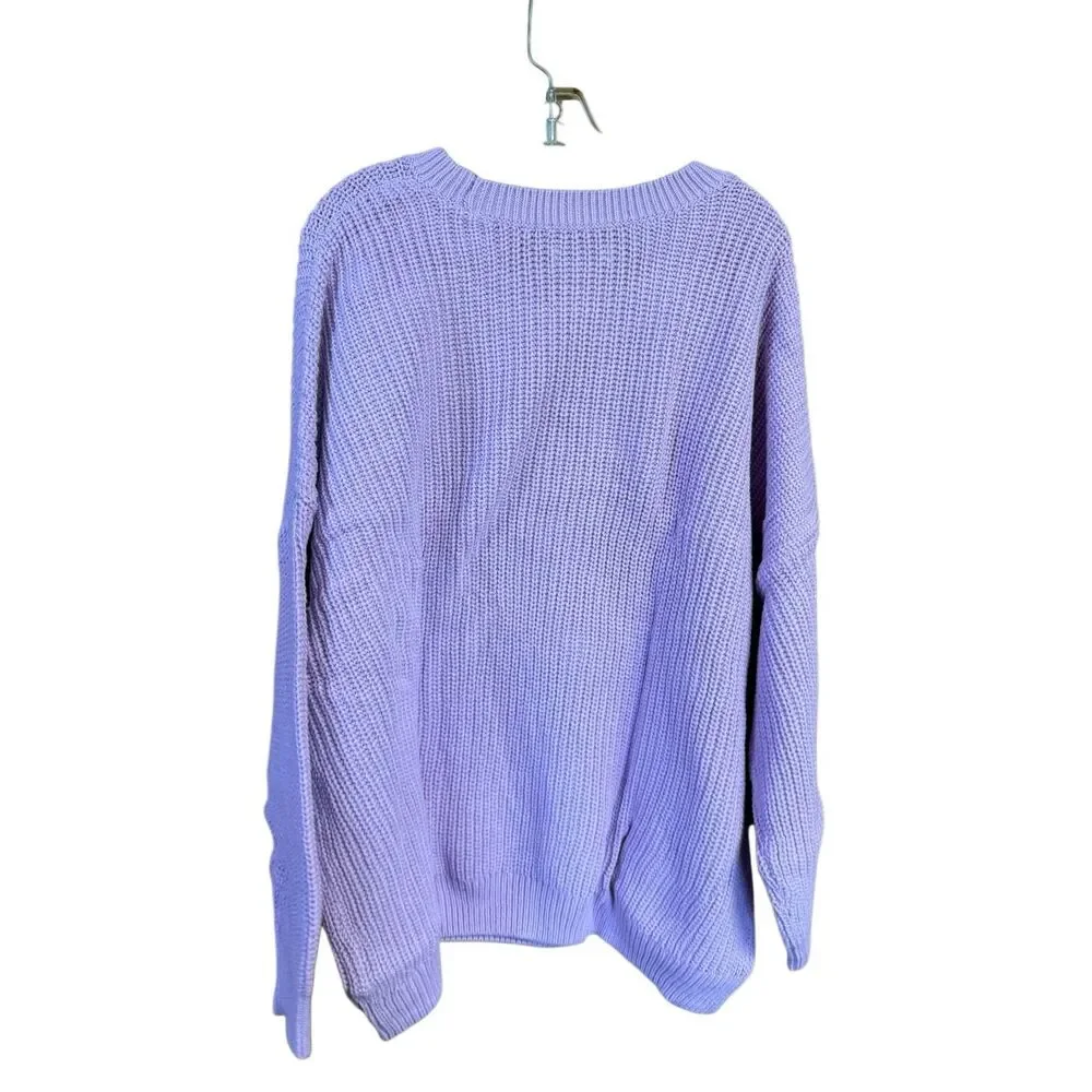 Sonoma Everyday Cotton Blend Fine Cable Lilac sweater Sz 3X NWOT - Picture 2 of 6